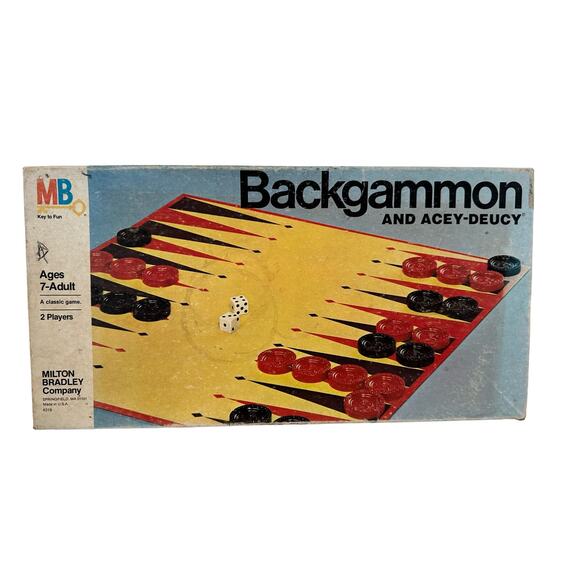 Vintage Backgammon and Acey-Deucy Board Games 1973 age 7-adult, 2 players - Picture 1 of 9
